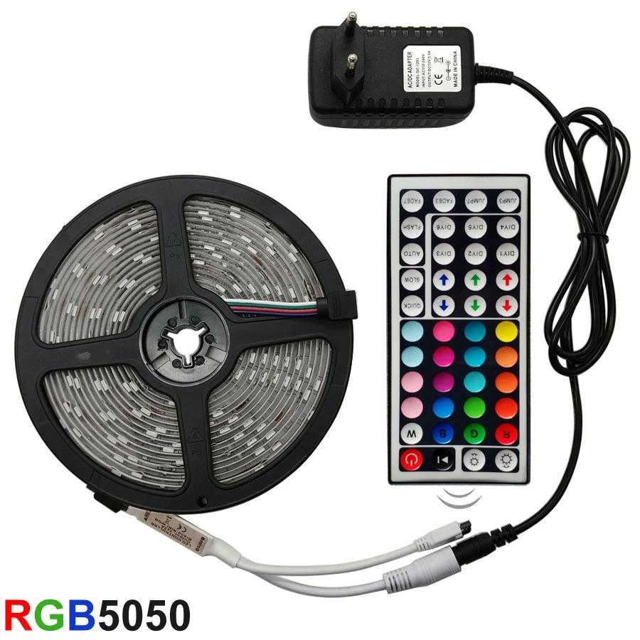 LED Strip Light RGB 5050 + Remote Control + Adapter - ROSAMISS STORE