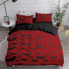Load image into Gallery viewer, Red Flying Vampire Halloween bed set
