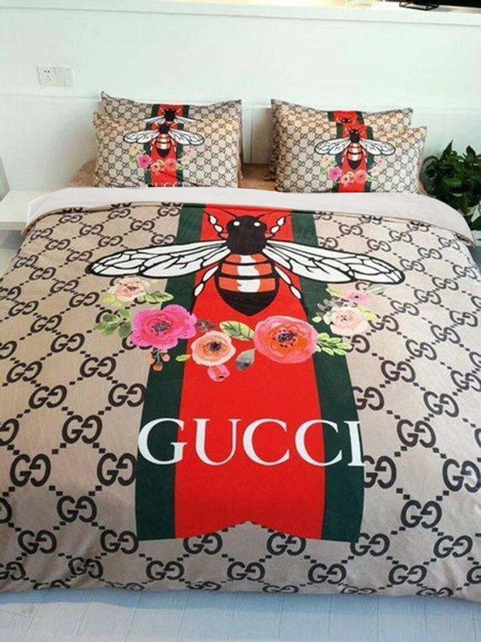 Floral Bee Gucci bed set