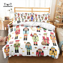 Load image into Gallery viewer, Nutcracker Cartoon Christmas bed set
