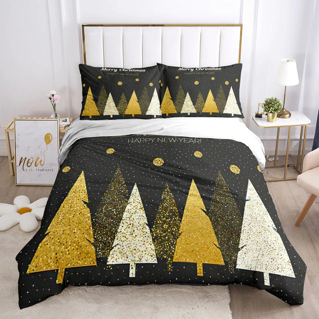 Gold Tree Christmas bed set