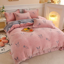 Load image into Gallery viewer, Warm Soft Flannel Duvet Cover Coral Fleece Winter Thick  Single Double Queen King Size Quilt cover Sided Velvet Bedding
