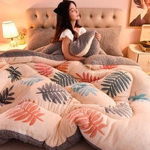 Load image into Gallery viewer, Winter Thickened Coral Fleece Quilt Double-Sided Fleece Thickened Soft Single Double Quilt Home King Queen Full Size Comforter
