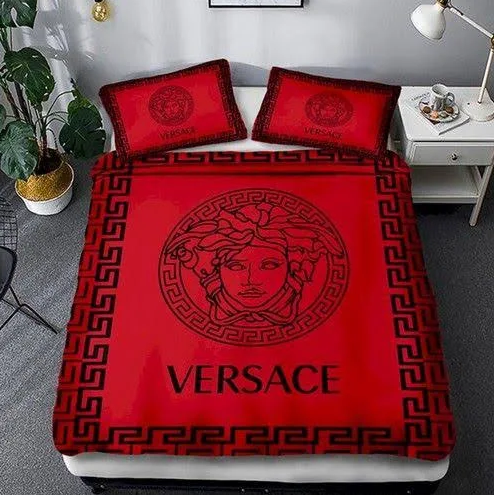 Red Background Versace bed set