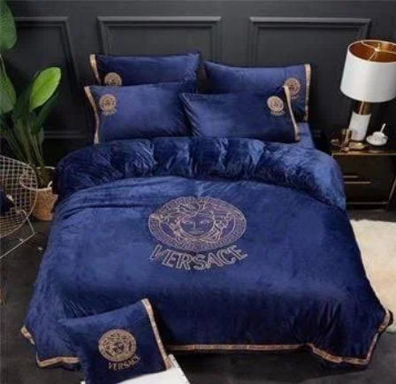 Blue Background Versace bed set