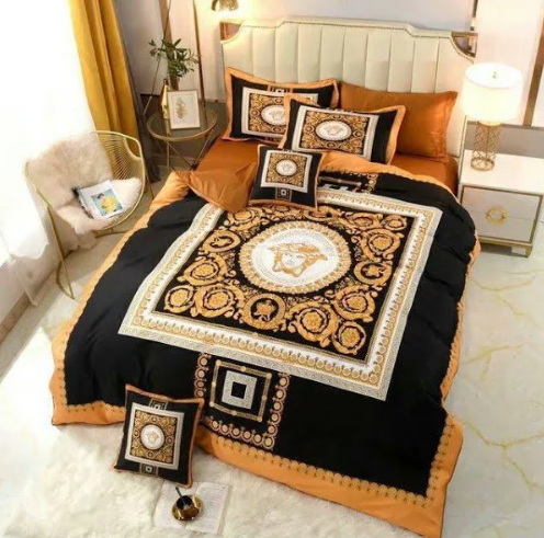 Royal Golden Squares Versace bed set