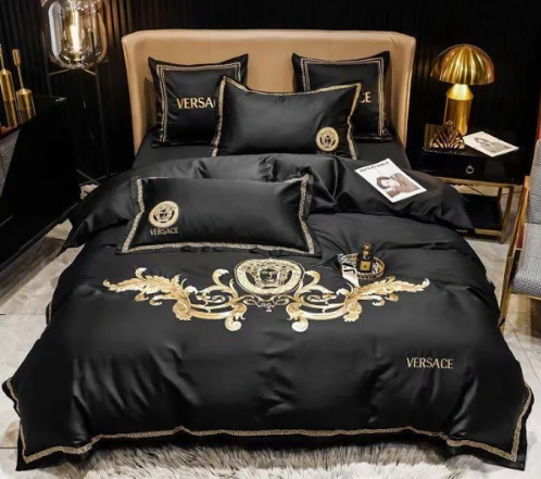 Royal Black and Gold Versace bed set