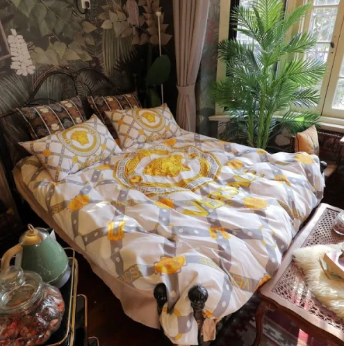 Golden Logo Versace bed set