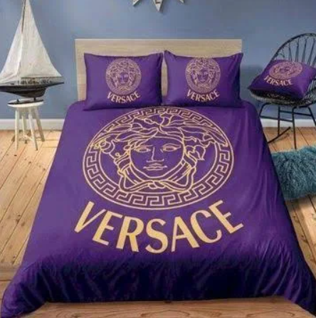 Purple Versace bed set