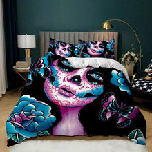 Load image into Gallery viewer, Purple Rose Halloween bed set
