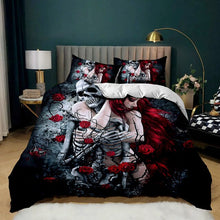 Load image into Gallery viewer, Skeleton Queen Halloween bed set
