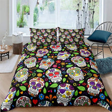 Load image into Gallery viewer, Skull Flower Halloween bed set
