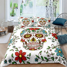 Load image into Gallery viewer, Skull Flora Halloween bed set
