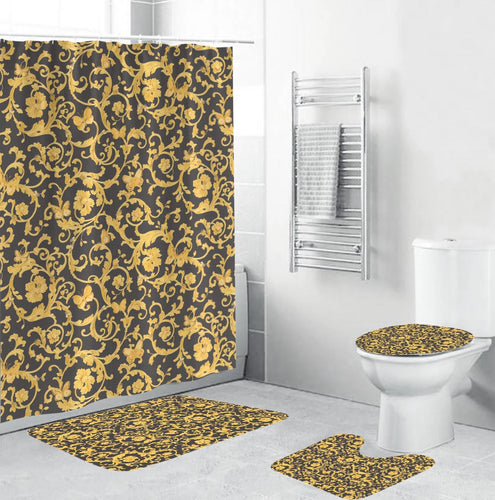 Small Baroque Pattern Versace Shower Curtain Set