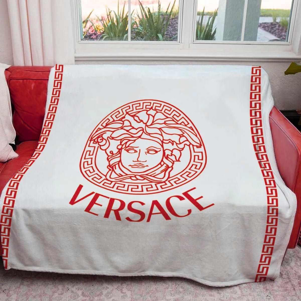 Red Versace blanket | ROSAMISS STORE – MY luxurious home
