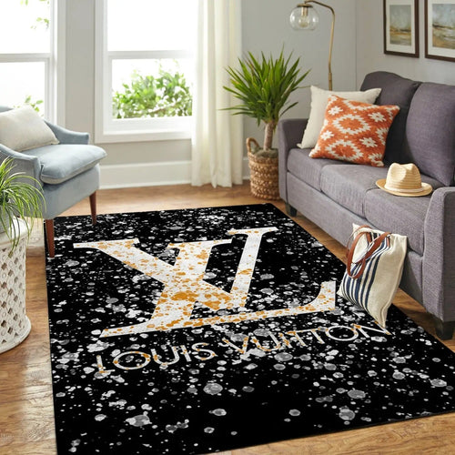 Louis vuitton black luxury living room carpet
