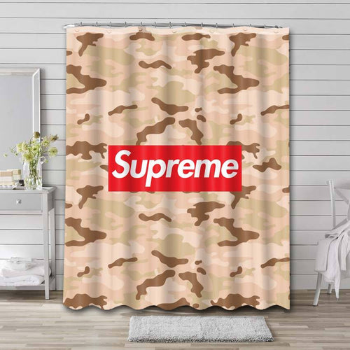 Beige Camouflage Supreme Shower Curtain Set