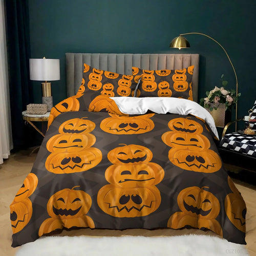 Pumkin Halloween bed set
