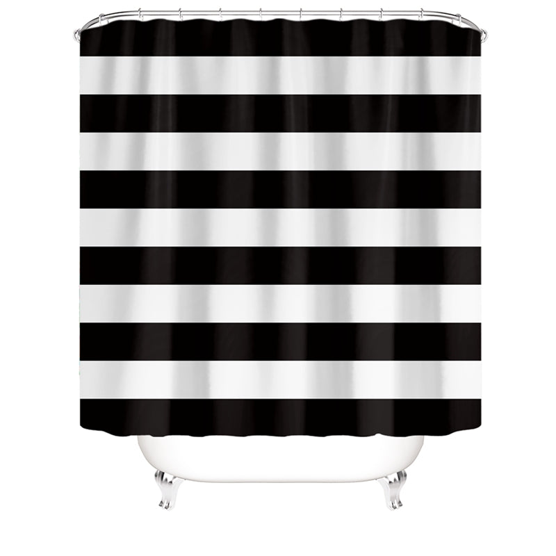 black and white shower curtain striped lines horizontal