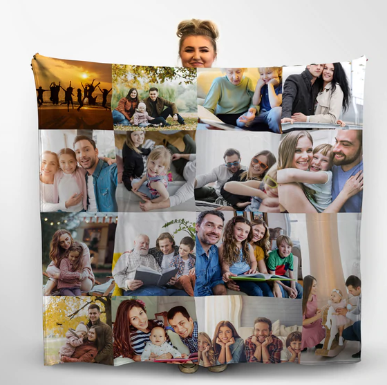 Picture Collage - Fleece Blanket Gift