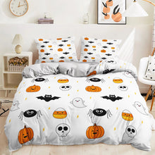 Load image into Gallery viewer, Spider and Bat Halloween bed set
