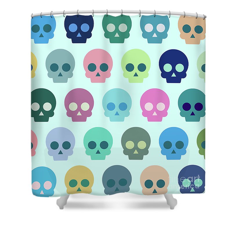 Colorful Skull Halloween Shower Curtain