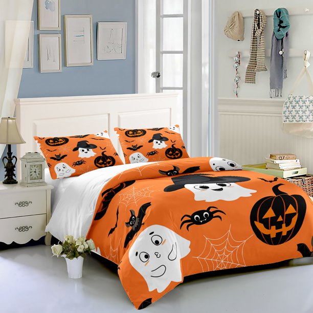 ghost Halloween bed set
