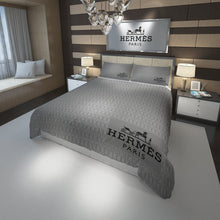 Load image into Gallery viewer, Gray Paris Hermes bed set
