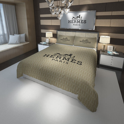 Beige Hermes sängklädesset