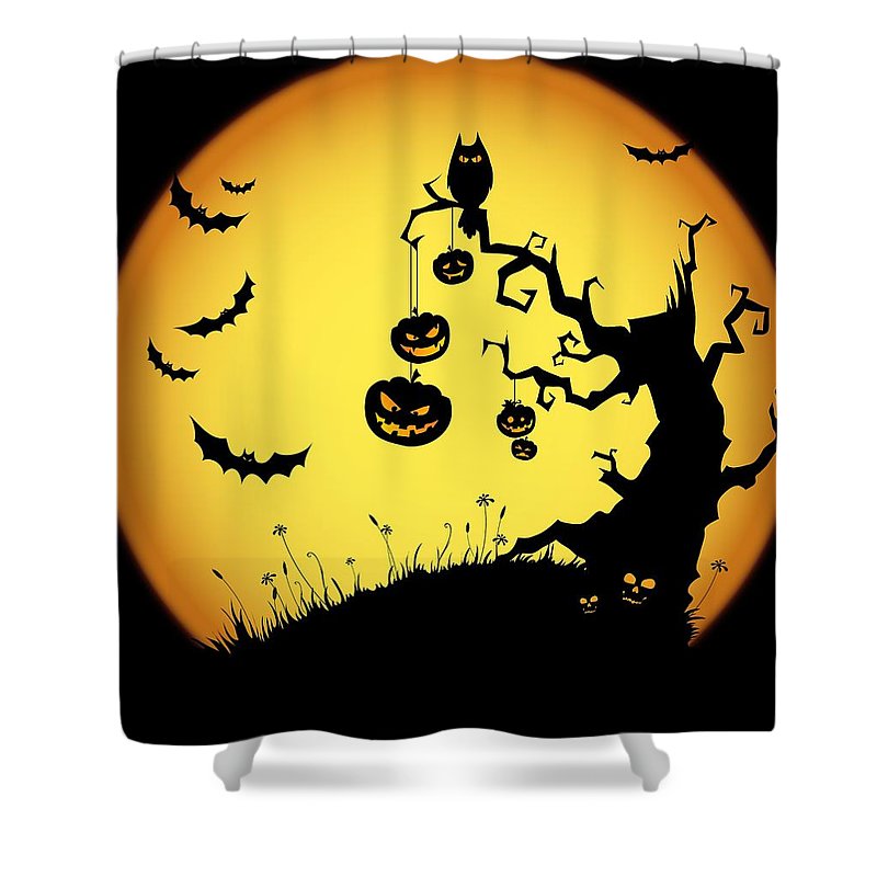 Haunted Tree Halloween Shower Curtain