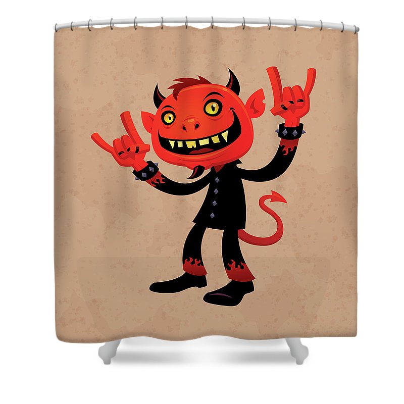 Heavy Metal Devil Halloween Shower Curtain