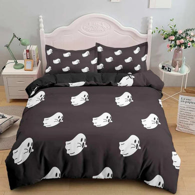 Cute white ghost Halloween bed set