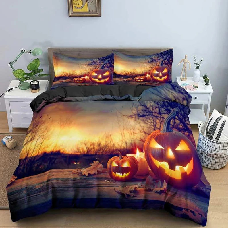 Autumn pumpkin Halloween bed set