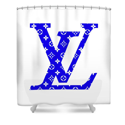 Louis Vuitton blue Shower Curtain Blue LV