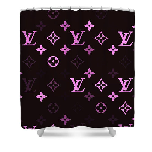 Louis Vuitton shower curtain purple and black