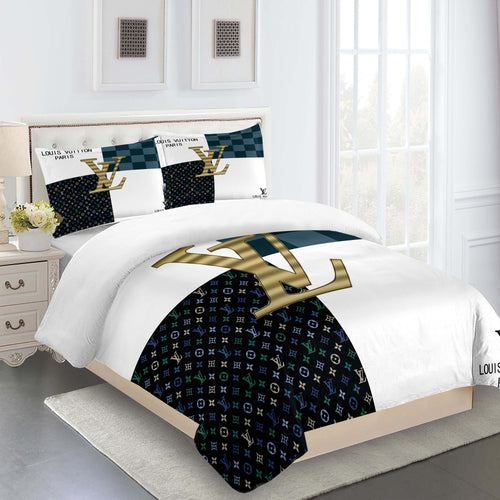Louis vuitton black and supreme luxury bedding sets tp #56 2022 in 2023