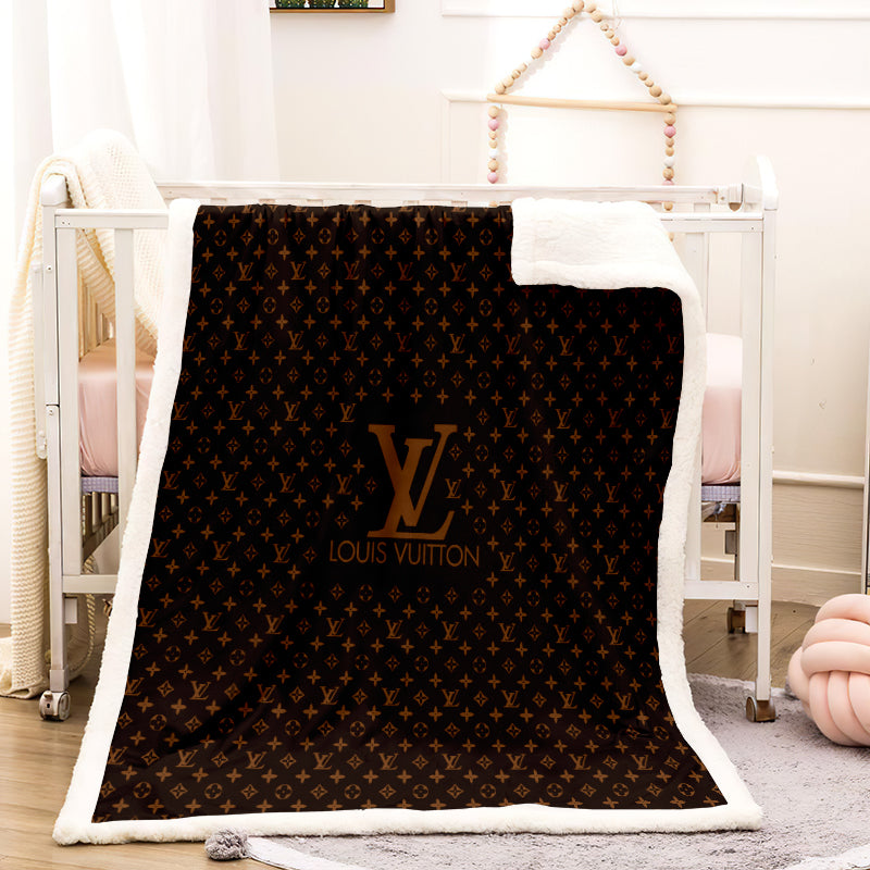 black and brown louis Vuitton blanket 