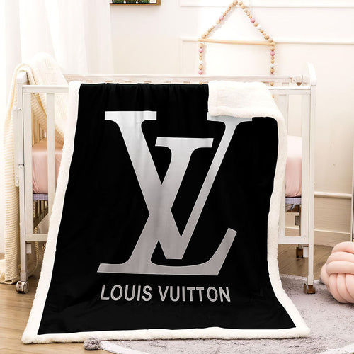 LV inspired white blanket  Boutique blanket, White blanket, Blanket