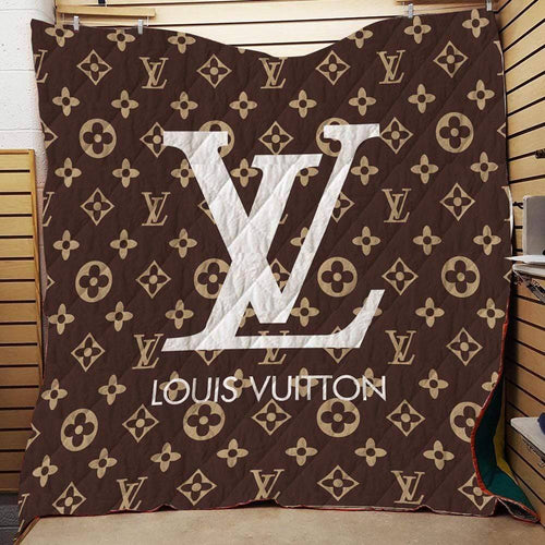 ✔️ Louis Vuitton Black logo white Fleece Blanket - LIMITED