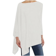 Load image into Gallery viewer, Womens Casual blouse Solid Long Sleeve Irregular Sweatshirt Loose - ROSAMISS STORE
