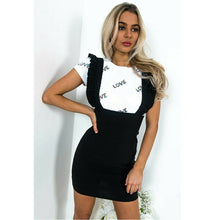 Load image into Gallery viewer, Fashion Women Dress Check Dog Tooth Frill Ruffle Pinafore High Waist Bodycon Party Mini Dress Holiday Casual Slim Dress vestidos - ROSAMISS STORE
