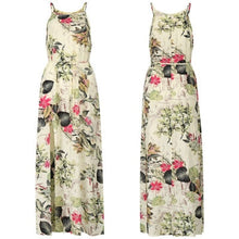Load image into Gallery viewer, Women V Neck Split Dress Floral Print Long  Summer Spaghetti Strap Party - ROSAMISS STORE
