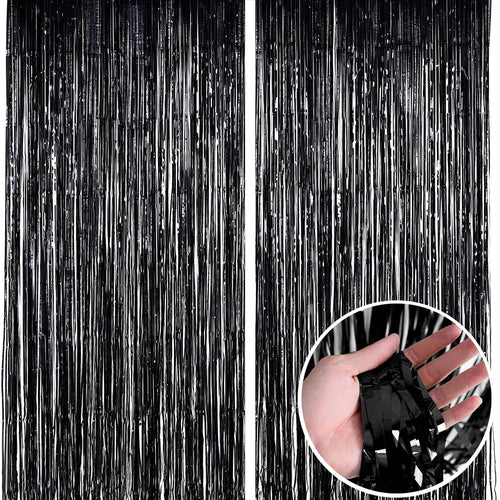 Birthday Party Wedding Decoration Backdrop Curtains Glitter Glossy Fringe Tinsel Foil - ROSAMISS STORE