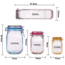 Load image into Gallery viewer, Reusable Mason Jar Storage Bags
