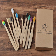 Load image into Gallery viewer, mixed color bamboo toothbrush Eco Friendly wooden
