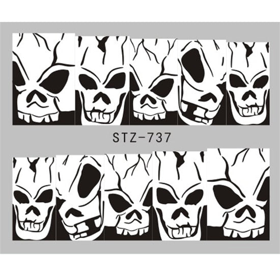 Halloween Nail Art Sticker Sexy Skull Bone