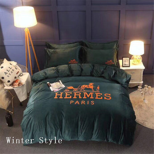 Green Hermes bed set