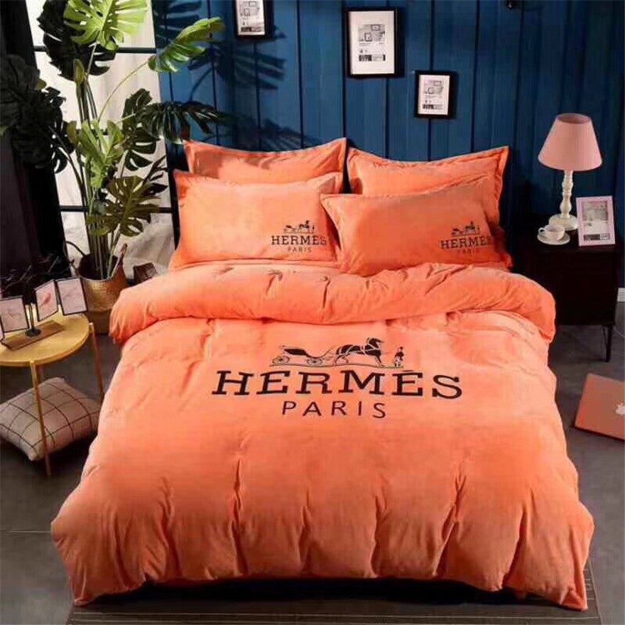 Orange Hermes bed set