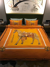 Load image into Gallery viewer, Horse Orange Background Hermes bed set
