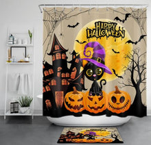 Load image into Gallery viewer, Full Moon Halloween Shower Curtain
